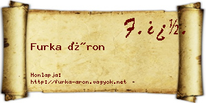 Furka Áron névjegykártya